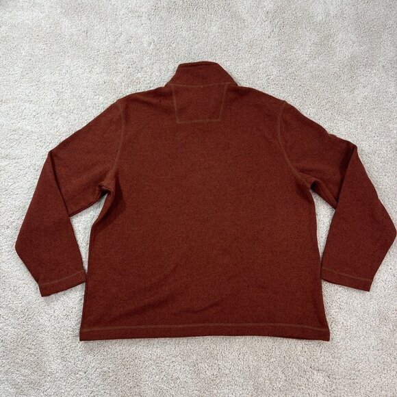 GH Bass & Co Sweater Mens XXL Orange Brown 1/4 Zip Shirt Fleece Lined Textured - Picture 15 of 15